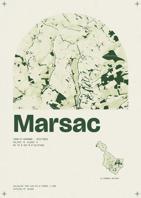 Affiche de Marsac, calculée par 123-fr d'après l'IGN