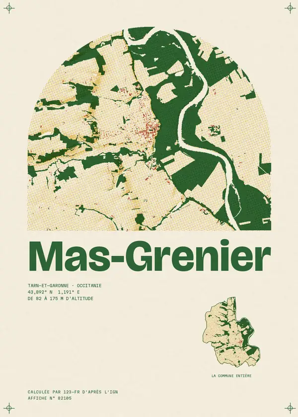 Affiche de Mas-Grenier, calculée par 123-fr d'après l'IGN