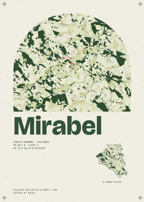 Affiche de Mirabel, calculée par 123-fr d'après l'IGN