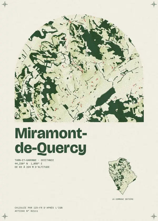 Affiche de Miramont-de-Quercy, calculée par 123-fr d'après l'IGN