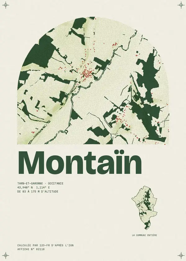 Affiche de Montaïn, calculée par 123-fr d'après l'IGN