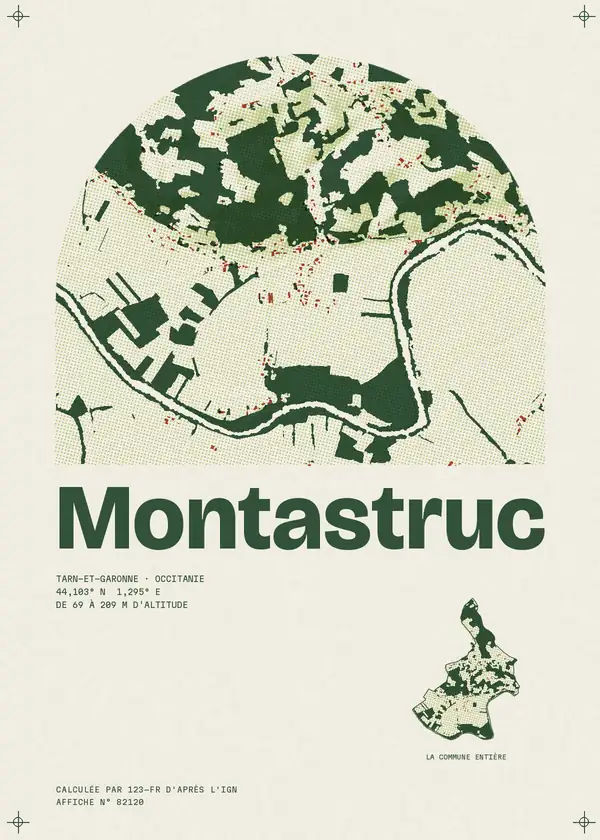 Affiche de Montastruc, calculée par 123-fr d'après l'IGN