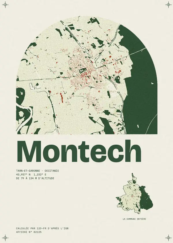Affiche de Montech, calculée par 123-fr d'après l'IGN