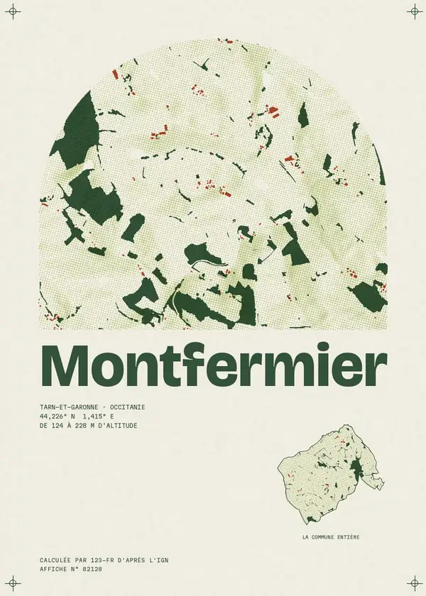 Affiche de Montfermier, calculée par 123-fr d'après l'IGN