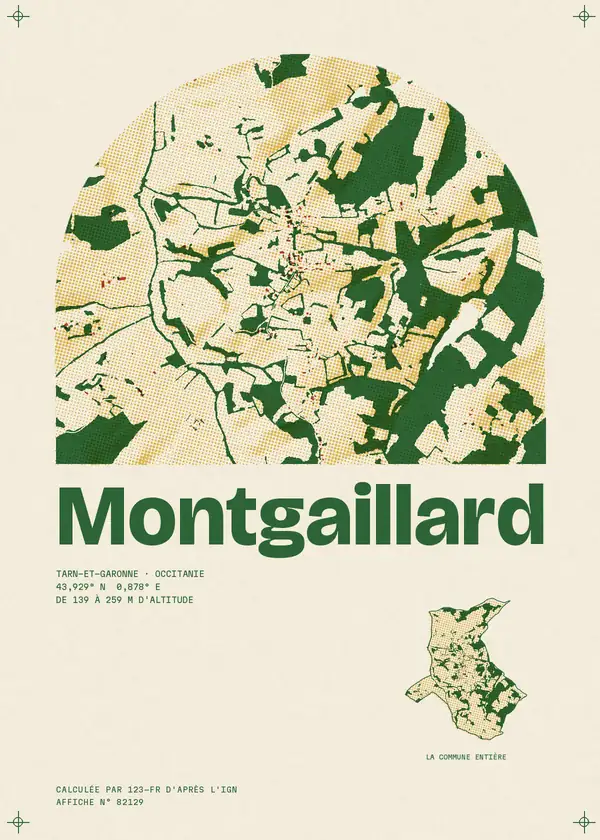 Affiche de Montgaillard, calculée par 123-fr d'après l'IGN