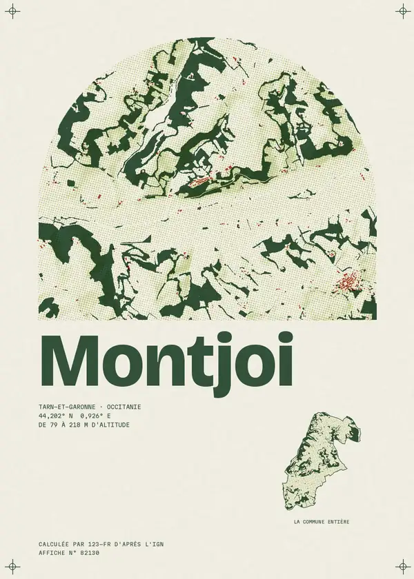 Affiche de Montjoi, calculée par 123-fr d'après l'IGN