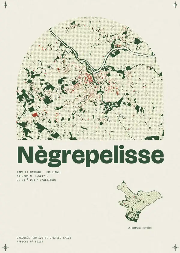 Affiche de Nègrepelisse, calculée par 123-fr d'après l'IGN