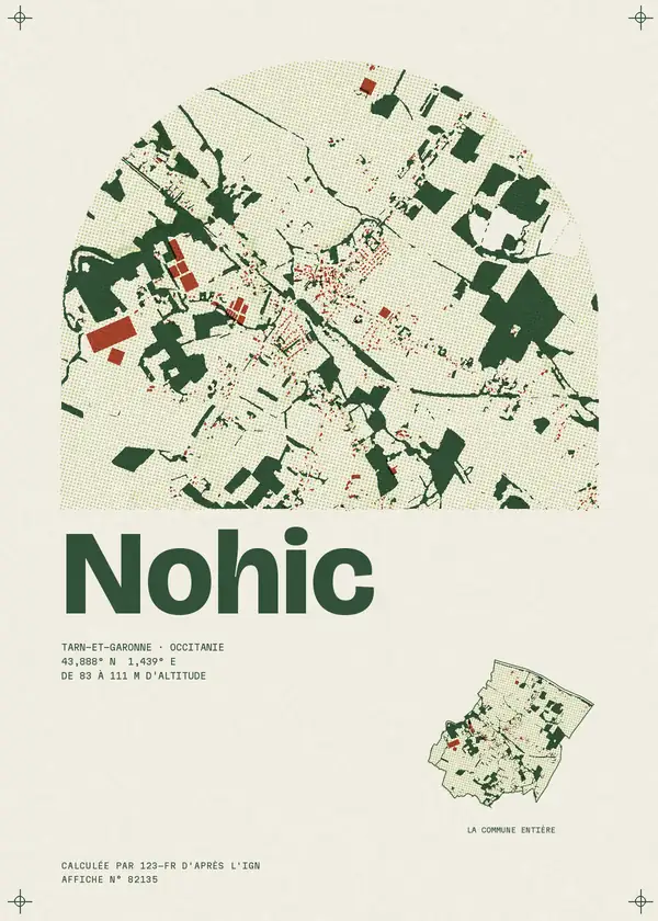 Affiche de Nohic, calculée par 123-fr d'après l'IGN