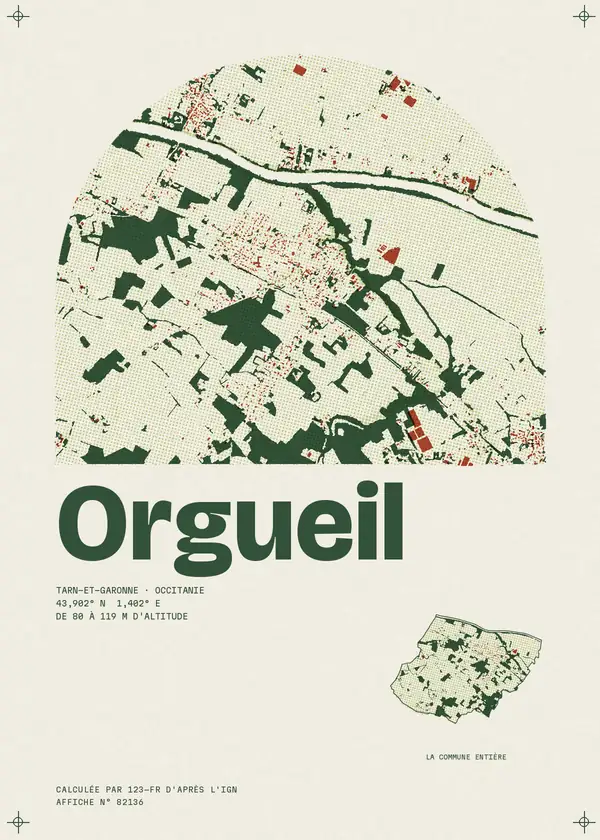 Affiche de Orgueil, calculée par 123-fr d'après l'IGN