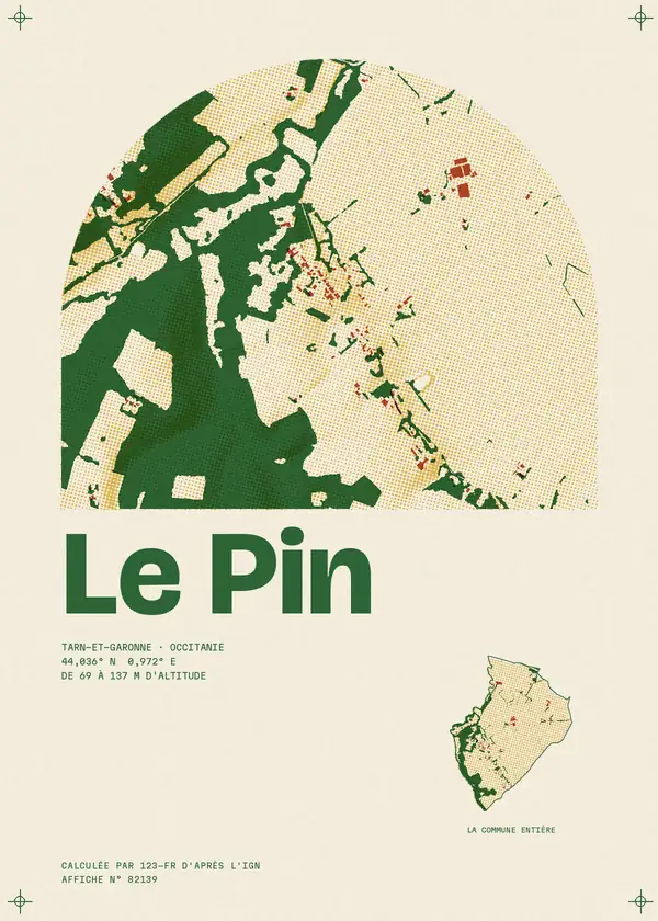 Affiche de Le Pin, calculée par 123-fr d'après l'IGN