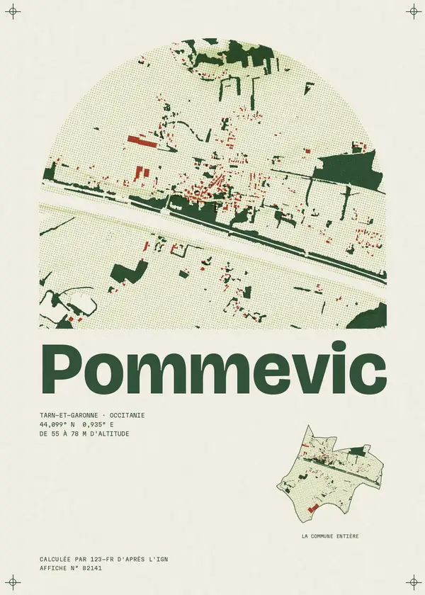 Affiche de Pommevic, calculée par 123-fr d'après l'IGN