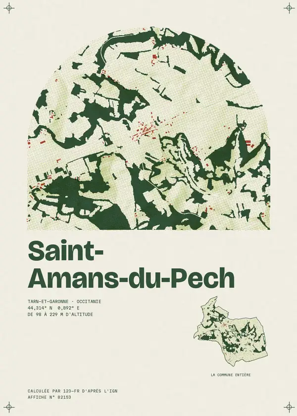 Affiche de Saint-Amans-du-Pech, calculée par 123-fr d'après l'IGN