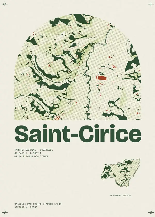Affiche de Saint-Cirice, calculée par 123-fr d'après l'IGN