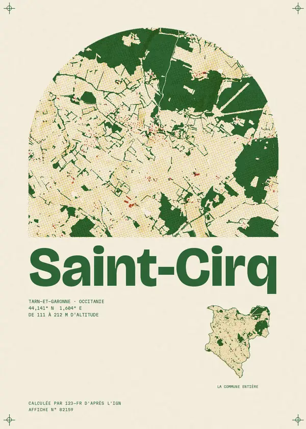 Affiche de Saint-Cirq, calculée par 123-fr d'après l'IGN