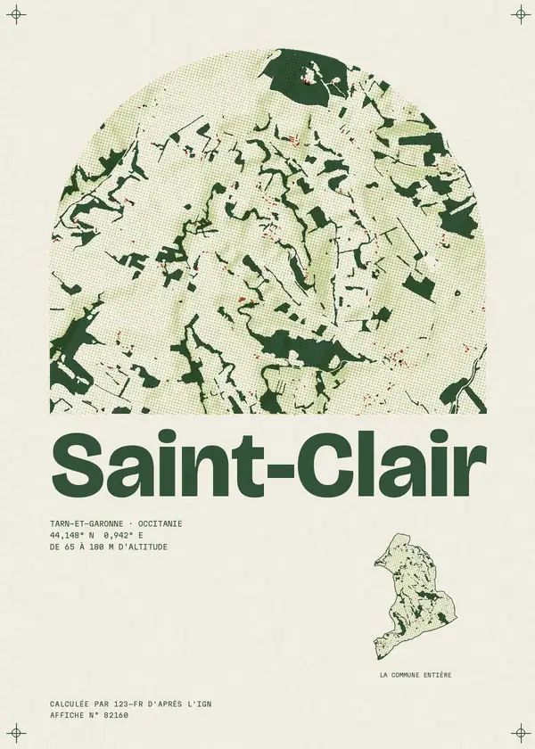 Affiche de Saint-Clair, calculée par 123-fr d'après l'IGN