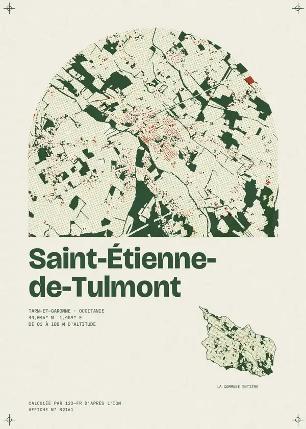 Affiche de Saint-Étienne-de-Tulmont, calculée par 123-fr d'après l'IGN