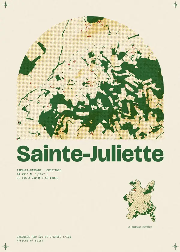 Affiche de Sainte-Juliette, calculée par 123-fr d'après l'IGN