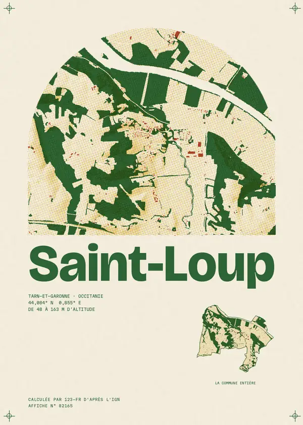 Affiche de Saint-Loup, calculée par 123-fr d'après l'IGN