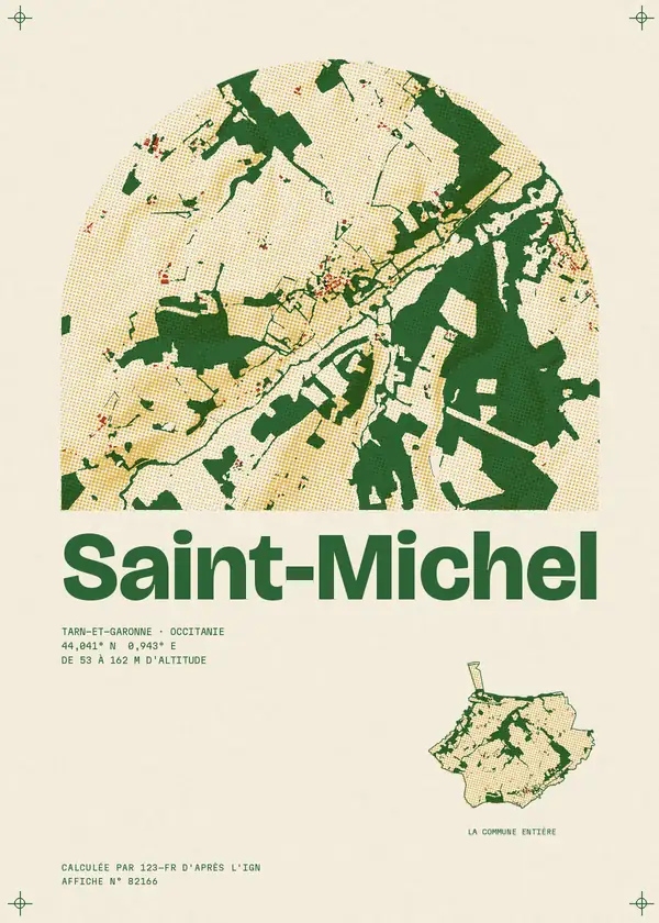 Affiche de Saint-Michel, calculée par 123-fr d'après l'IGN