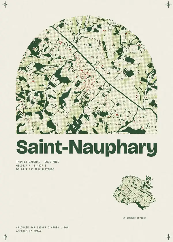Affiche de Saint-Nauphary, calculée par 123-fr d'après l'IGN