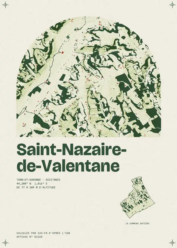 Affiche de Saint-Nazaire-de-Valentane, calculée par 123-fr d'après l'IGN
