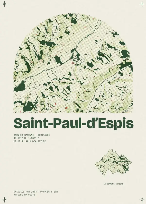Affiche de Saint-Paul-d'Espis, calculée par 123-fr d'après l'IGN