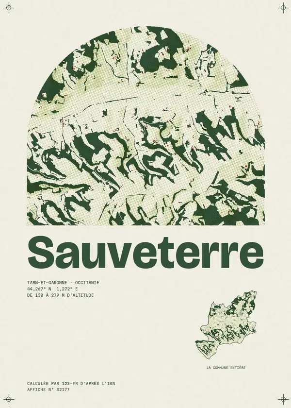 Affiche de Sauveterre, calculée par 123-fr d'après l'IGN