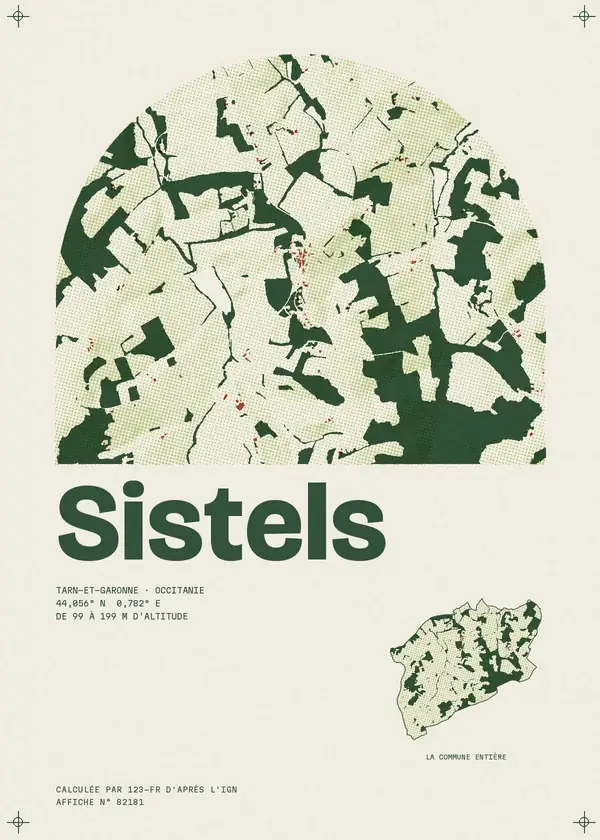 Affiche de Sistels, calculée par 123-fr d'après l'IGN