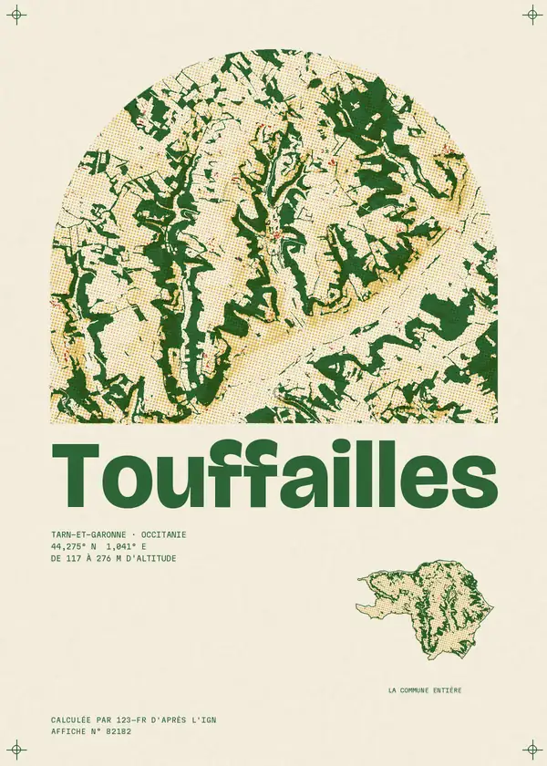 Affiche de Touffailles, calculée par 123-fr d'après l'IGN