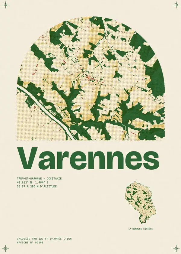 Affiche de Varennes, calculée par 123-fr d'après l'IGN
