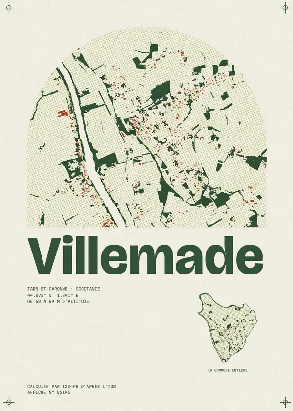 Affiche de Villemade, calculée par 123-fr d'après l'IGN