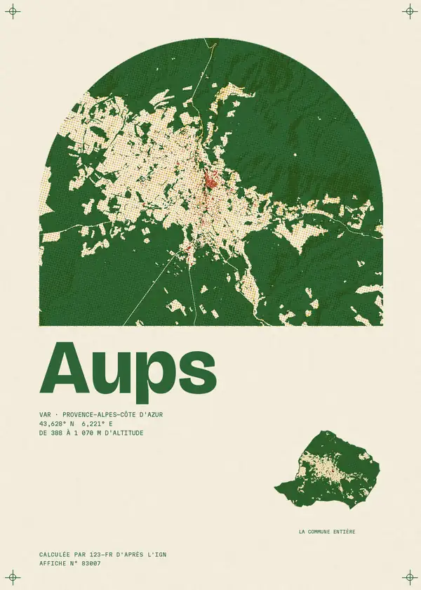 Affiche de Aups, calculée par 123-fr d'après l'IGN