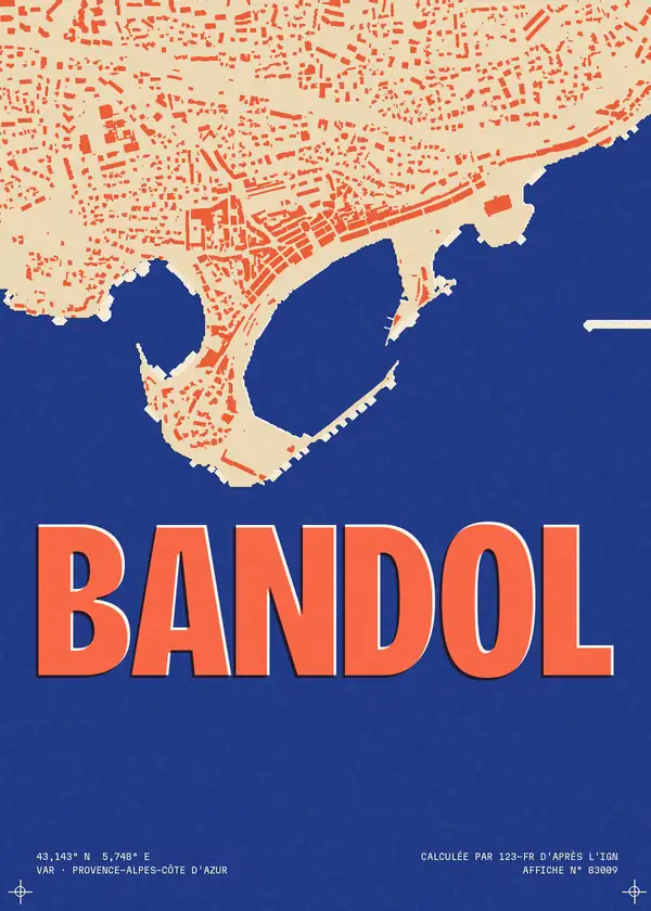 Affiche de Bandol, calculée par 123-fr d'après l'IGN