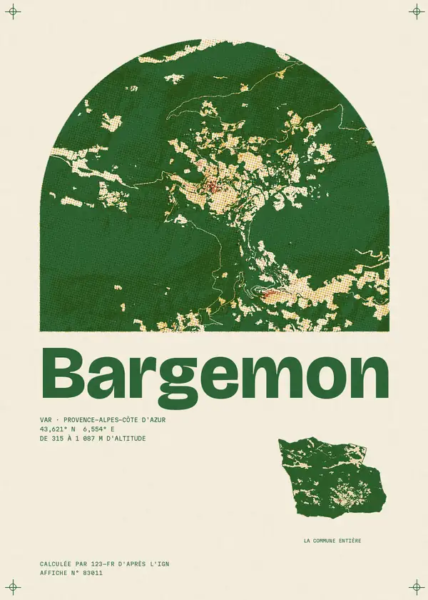 Affiche de Bargemon, calculée par 123-fr d'après l'IGN