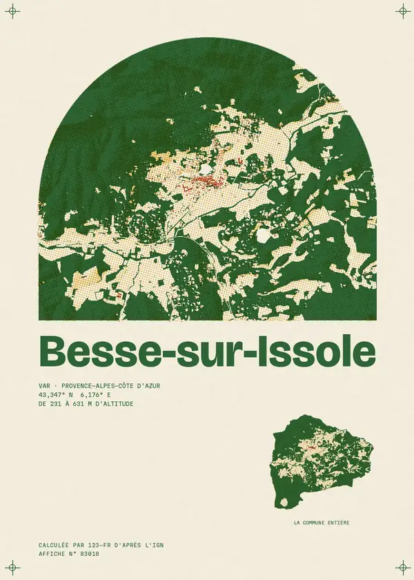 Affiche de Besse-sur-Issole, calculée par 123-fr d'après l'IGN