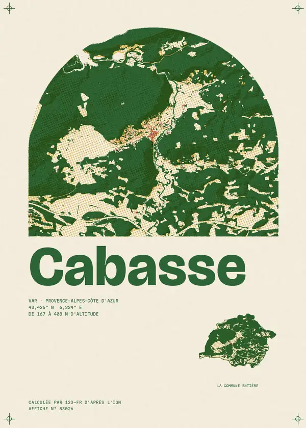 Affiche de Cabasse, calculée par 123-fr d'après l'IGN