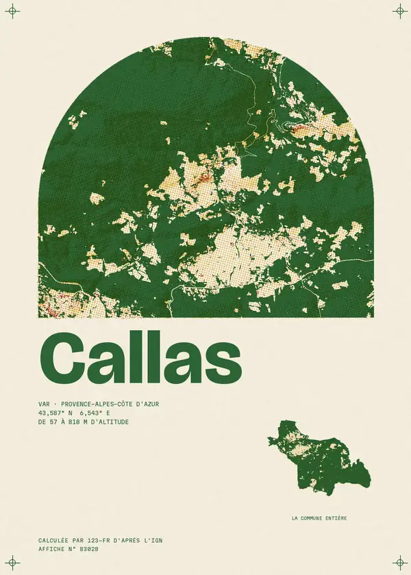 Affiche de Callas, calculée par 123-fr d'après l'IGN