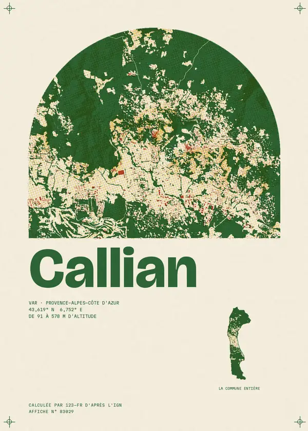 Affiche de Callian, calculée par 123-fr d'après l'IGN