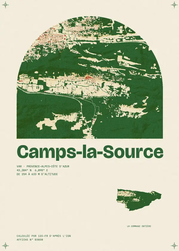 Affiche de Camps-la-Source, calculée par 123-fr d'après l'IGN