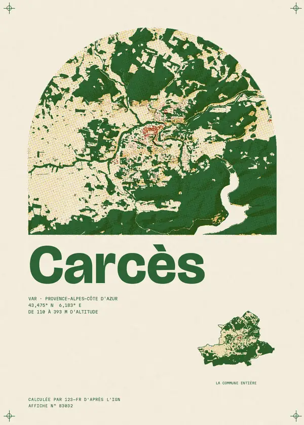 Affiche de Carcès, calculée par 123-fr d'après l'IGN