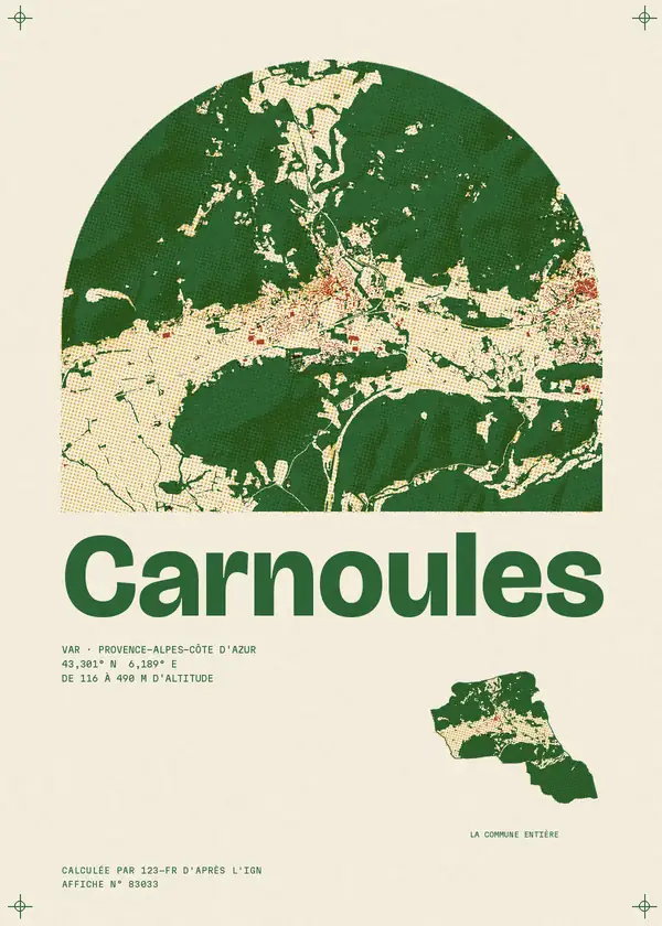 Affiche de Carnoules, calculée par 123-fr d'après l'IGN