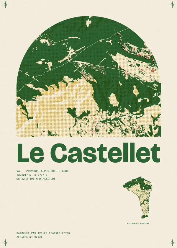 Affiche de Le Castellet, calculée par 123-fr d'après l'IGN