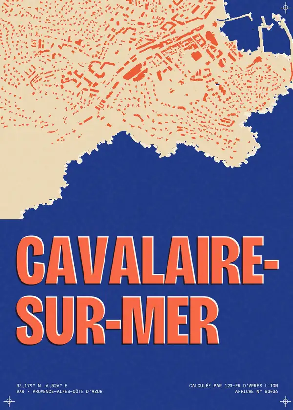 Affiche de Cavalaire-sur-Mer, calculée par 123-fr d'après l'IGN