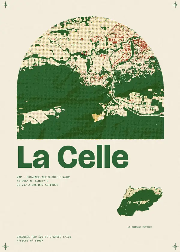 Affiche de La Celle, calculée par 123-fr d'après l'IGN