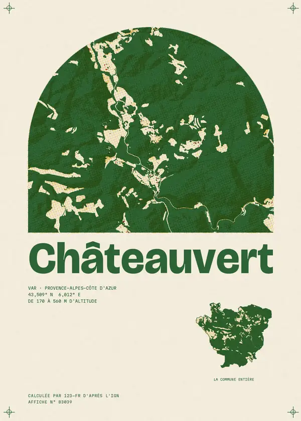 Affiche de Châteauvert, calculée par 123-fr d'après l'IGN