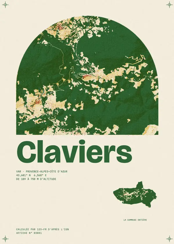 Affiche de Claviers, calculée par 123-fr d'après l'IGN
