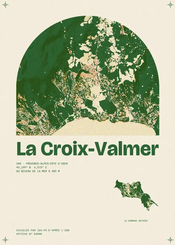 Affiche de La Croix-Valmer, calculée par 123-fr d'après l'IGN