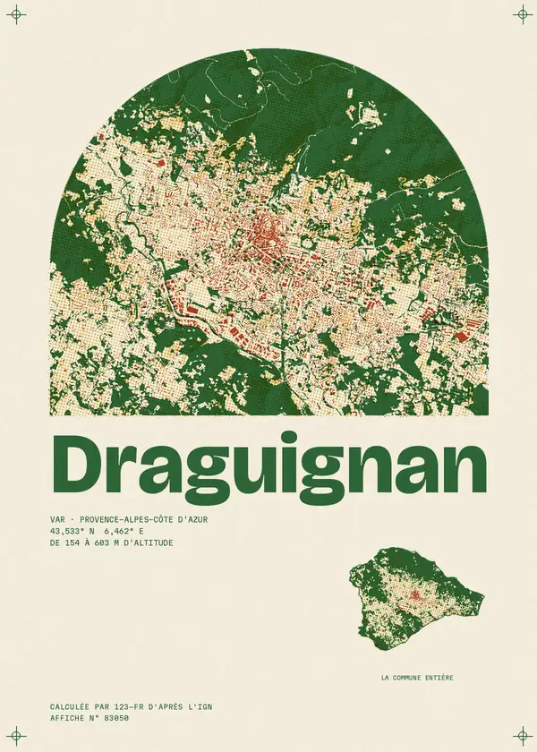 Affiche de Draguignan, calculée par 123-fr d'après l'IGN