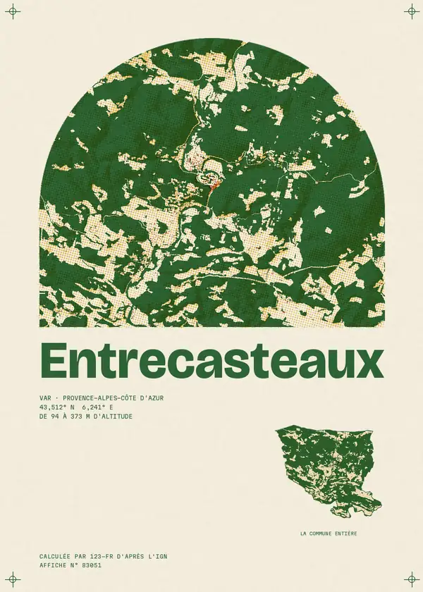 Affiche de Entrecasteaux, calculée par 123-fr d'après l'IGN