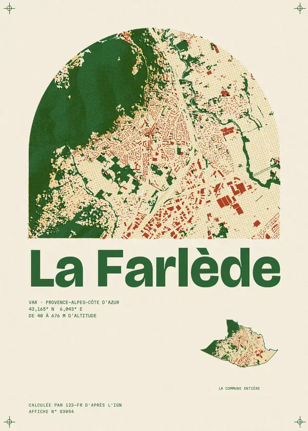 Affiche de La Farlède, calculée par 123-fr d'après l'IGN